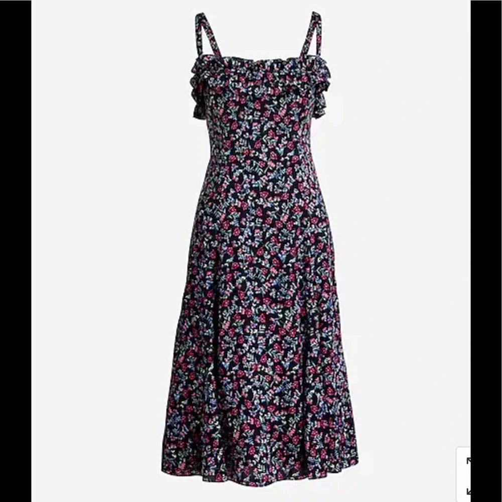 NWT J.Crew Ruffle Stretch Silk Dress in Wisp Floral